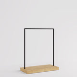 Clothing Rail Kansas, black/wood finish, W 125, 3 heights