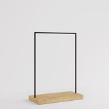 Clothing Rail Kansas, black/wood finish, W 125, 3 heights