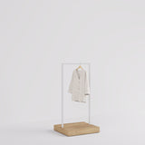 Clothing Rail Kansas, white/wood finish, W 65, 3 heights