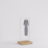 Clothing Rail Kansas, white/wood finish, W 65, 3 heights