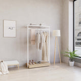 Clothing Rail Ontario, W103, White, With Pedestal