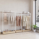 Clothing Rail Ontario, W265, White, With Pedestals