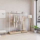 Clothing Rail Ontario, W165, White, With Pedestals