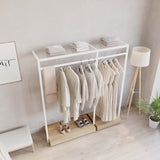 Clothing Rail Ontario, W165, White, With Pedestals