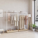 Clothing Rail Ontario, W203, White, With Pedestals