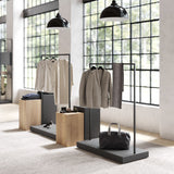 Clothing Rail Kansas, black/anthracite, W 125, 3 heights