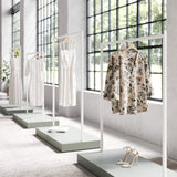 Clothing Rail Kansas, white/unicolor, W 65, 3 heights