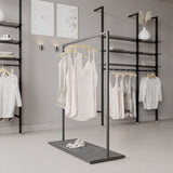 Clothing rail Como - marble look - W 120, 3 heights