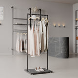 Clothing rail Como - marble look - W 60, 3 heights