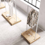 Clothing Rail Kansas, white/wood finish, W 65, 3 heights