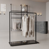 Clothing Rail Como black, W 120, 3 heights