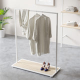 Clothing rail Como white - wooden base - W 120, 3 heights