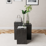 Cube Table Toro, in marble look