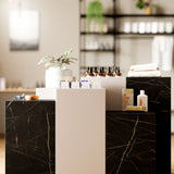 Cube Table Toro, in marble look