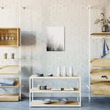 Display Table Como with wooden shelves, white