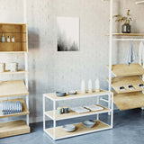 Display Table Como with wooden shelves, white