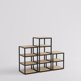 Display Table Fargo, black with wood