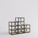 Display Table Fargo, black with wood