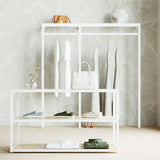 Display Table Como with wooden shelves, white