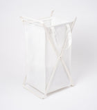 Laundry Hamper with Cotton Liner - Two Sizes - Steel + Cotton