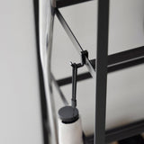 Rolling Five-Tier Shoe Rack (34.25" H)  - Steel + Wood