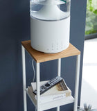 Two-Tier Display & Storage Shelf (31.5" H)  - Steel + Wood