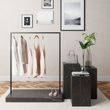 Clothing Rail Kansas, black/marble look, W 125, 3 heights