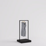 Clothing Rail Kansas, black/marble look, W 65, 3 heights