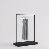 Clothing Rail Kansas, black/marble look, W 125, 3 heights