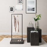 Clothing Rail Kansas, black/marble look, W 65, 3 heights