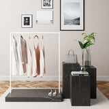 Clothing Rail Kansas, white/marble look, W 125, 3 heights