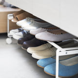 Two-Tier Rolling Shoe Rack (" H)  - Steel