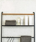 Leaning Storage Ladder With Shelf (63" H)  - Steel