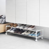 Two-Tier Rolling Shoe Rack (" H)  - Steel