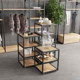 Display Table Fargo, black with wood
