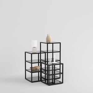 Display Table Fargo, glass shelves
