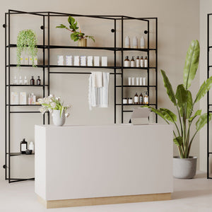 Shop Counter Matera, white and wood