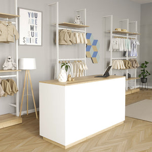 Shop Counter Java, white and wood