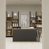 Shop Counter Java, anthracite and wood