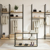 Display Table Como with wooden shelves, black