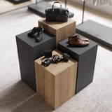 Cube Table Toro, in wood decor Oak