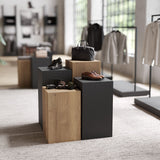 Cube Table Toro, in wood decor Oak