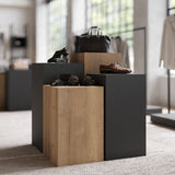 Cube Table Toro, in wood decor Oak