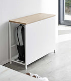 Entryway Storage Organizer & Bench (18" H)  - Steel + Wood